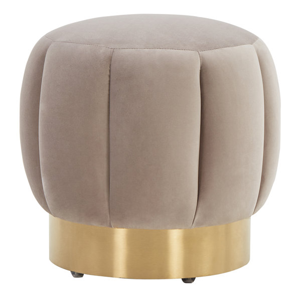 Labarbera velvet round pouf clearance ottoman mercer41 upholstery